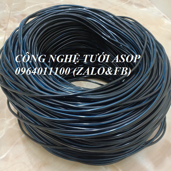 100m Ống nhựa PE mềm màu đen 3ly 3mmx5mm cao cấp  - chuyên dùng cho que cắm hệ thống tưới nhỏ giọt nhà kính