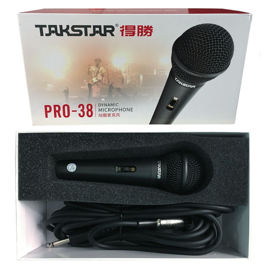 Micro karaoke có dây giá rẻ Takstar Pro-38, Míc có dây karaoke Takstar Pro38 [ Chính Hãng ]