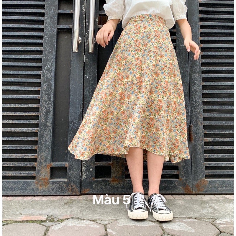VÁY HOA NHÍ DÁNG DÀI MIDI ULZZANG ( hình thật/ sẵn)