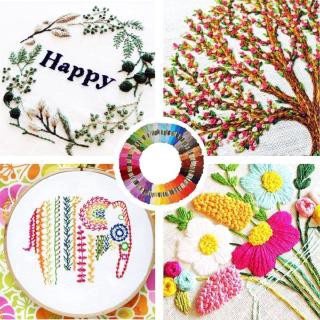 Cuộn Dây 100 Sợi Màu Sắc Cầu Vồng Dùng Làm Vòng Tay handmade