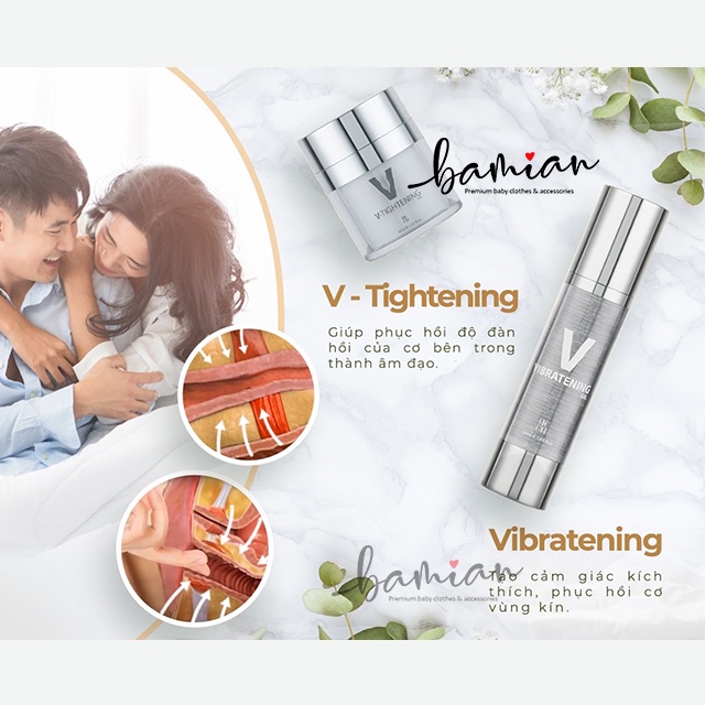Bộ sản phẩm chăm sóc cô bé MCCM V-Tightenning và Vibratening gel trẻ hóa săn chắc tạo sóng rung vùng kín