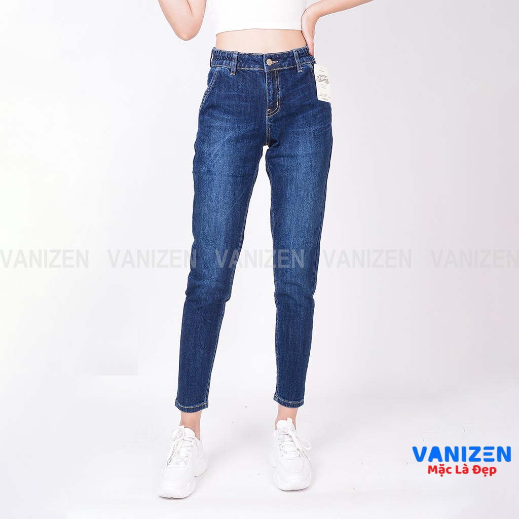 Quần jean nữ ống rộng baggy đẹp lưng cao cạp bán chun trơn hàng hiệu cao cấp mã 420 VANIZEN