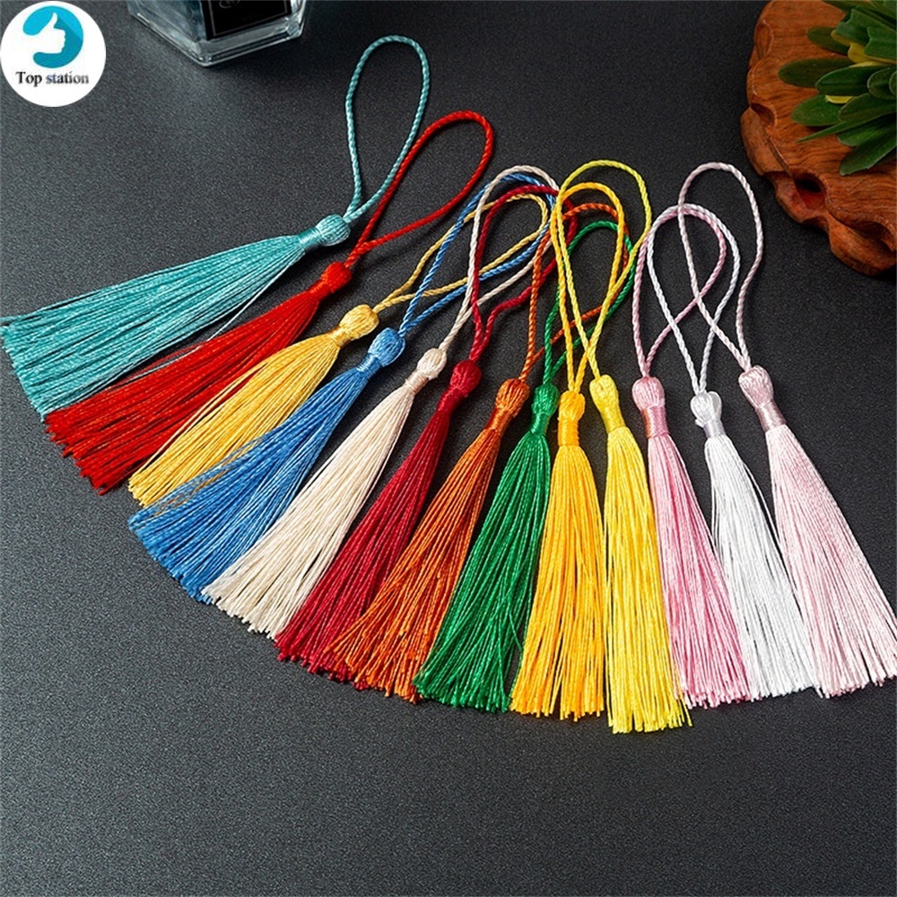 Set 3 phụ kiện mặt tua rua phong cách Trung Hoa trang trí đánh dấu trang sách đa năng