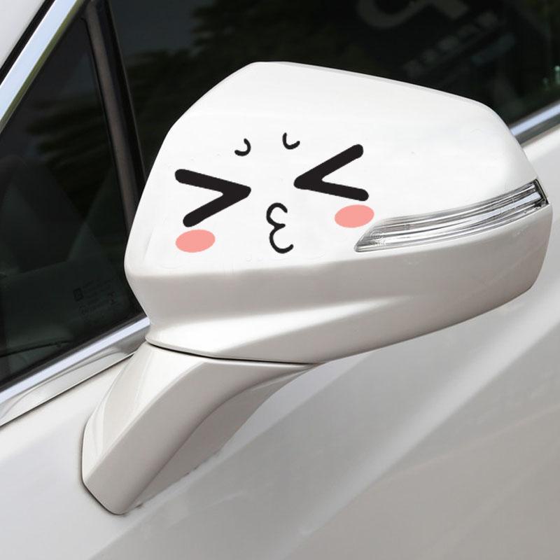 Miếng Dán Trang Trí Gương Chiếu Hậu Xe Hơi / Mũ Bảo Hiểm Họa Tiết Hoạt Hình Siêu Dễ Thương