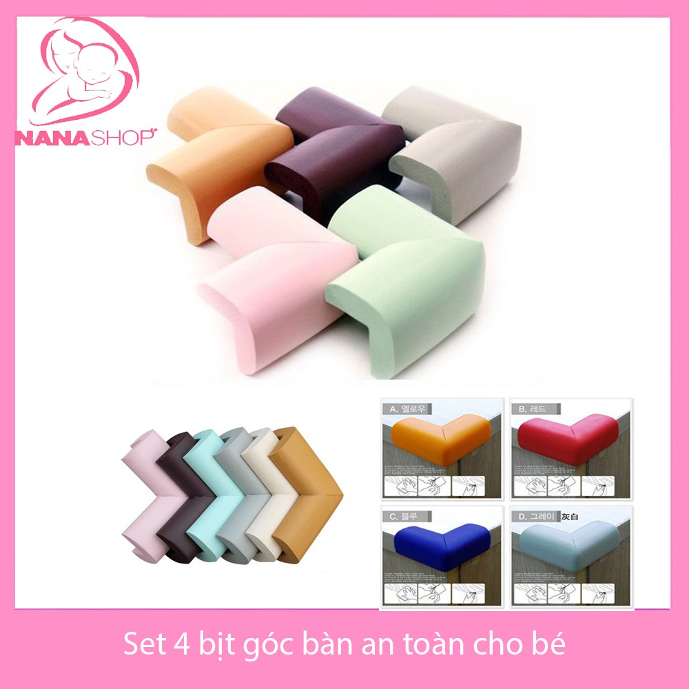 Set 4 miếng bọc góc bàn an toàn cho bé