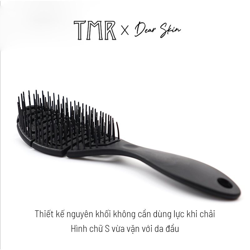 TMR Lược Gỡ Rối, Chải Tóc Ướt, Mát Xa Da Đầu Tiện Dụng Hair Comb Brush 3 Màu Xinh Xắn_Hồng_Đen_Xanh