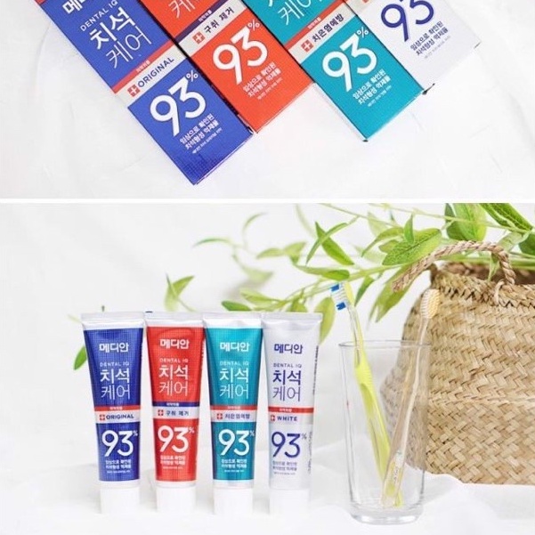 Kem Đánh Răng Median Dental IQ 93% Hàn Quốc 120g - Giúp Trắng Răng, Giảm Ố, Loại Bỏ Mùi Hôi