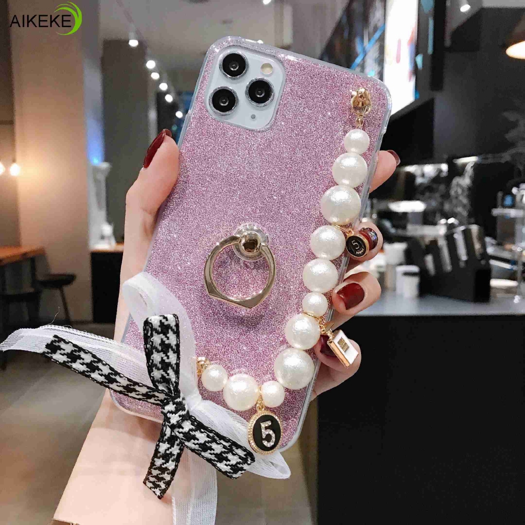 Meizu M5c M5s M1 Metal M6 Note M5 Note M3e Case Pearl Butterfly Bowknot Bracelet Holder Stand Ring Glitter Bling Luxury Soft TPU Case Cover