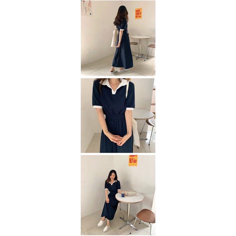 Đầm Thun polo Dài Vừa Phong Cách Hàn Quốc Thời Trang Mùa Hè Mới Cho Nữ