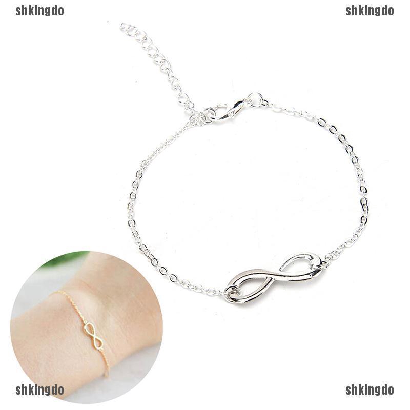 THINH Vòng tay dây xích mặt vô cực nhỏ dễ thương