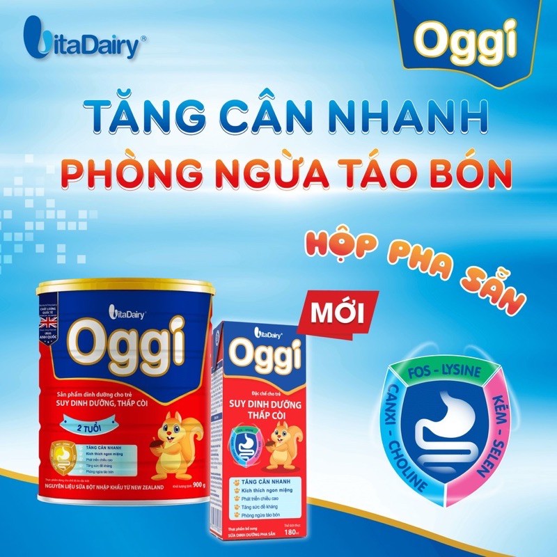 Sữa bột pha sẵn Oggi suy dinh dưỡng 110ml (thùng 48 hộp)