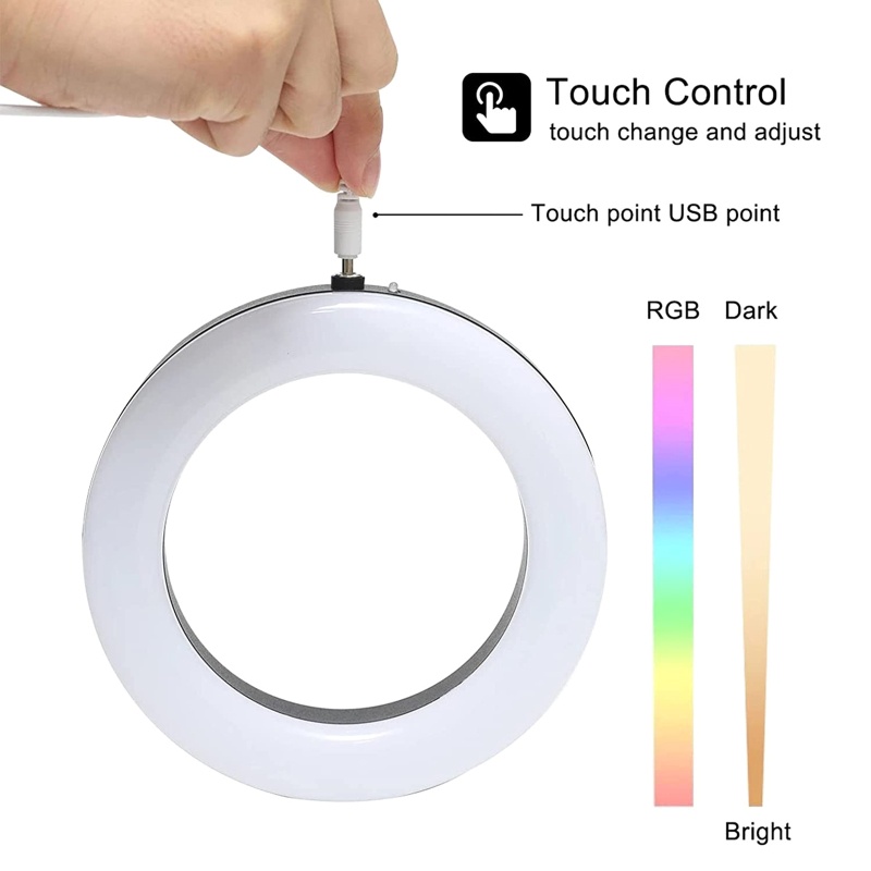 1 Bảng Đèn LED USB Hình Tròn Nhiều Màu Kèm Điều Khiển Từ Xa Trang Trí