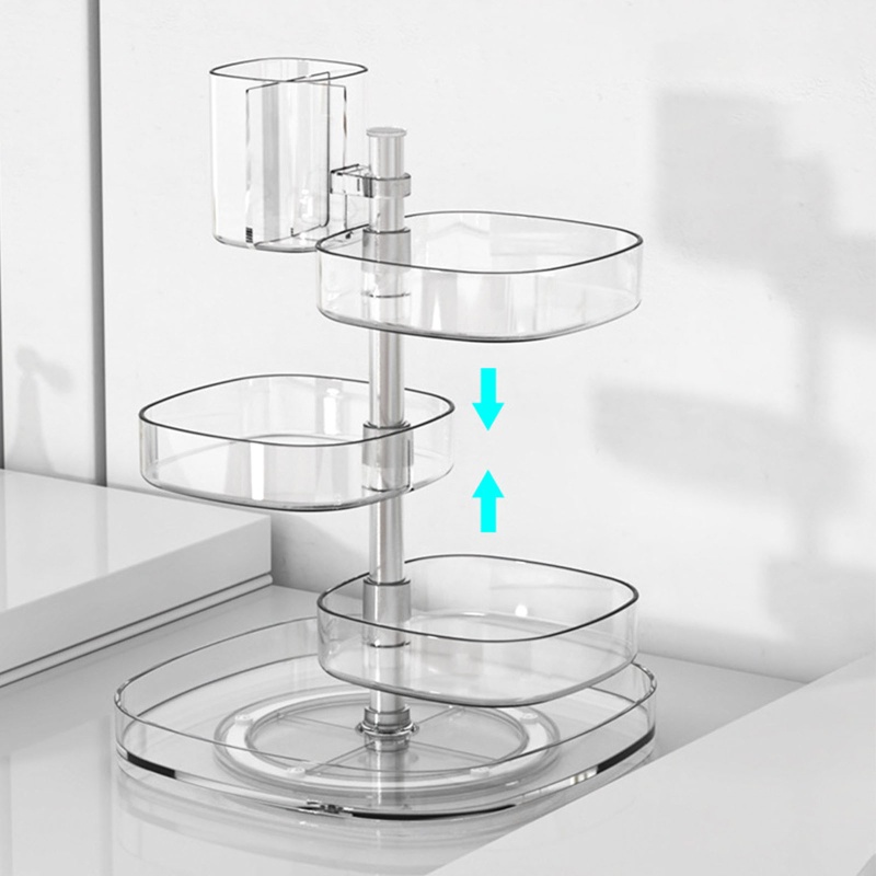 Khay Đựng Đồ Trang Điểm 5 Tầng Trong Suốt Có Thể Điều Chỉnh