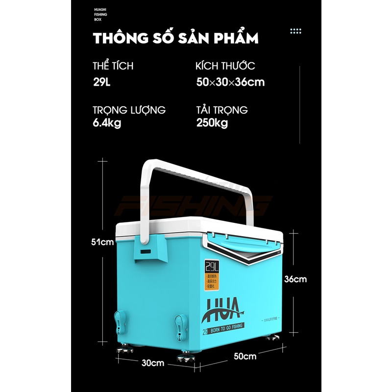 Thùng Câu Đài Hua 29L - Thùng đựng đồ câu đài