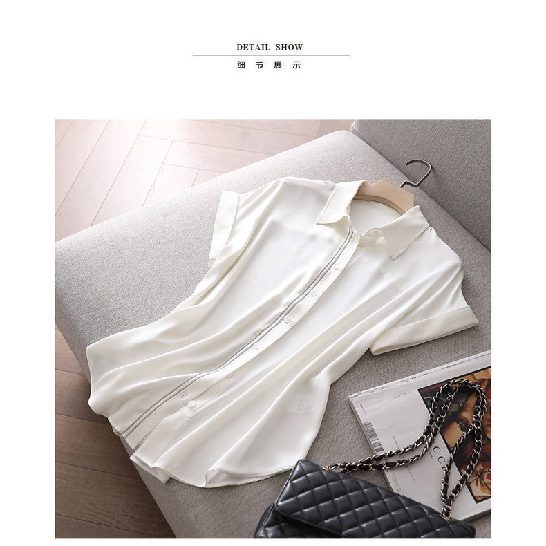 Áo Sơ Mi Chiffon Tay Ngắn Cổ Bẻ Thời Trang Dành Cho Nữ