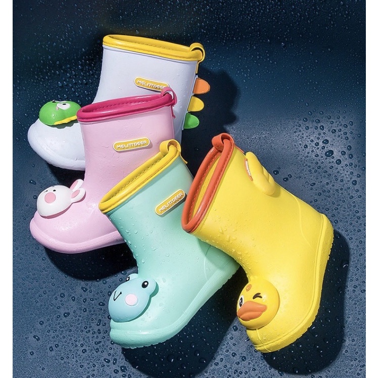 Ủng/ Boot đi mưa cao cấp cho bé chống trơn trượt, không thấm nước, hình hoạt hình 3D ngộ nghĩnh, dễ thương