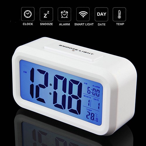 Đồng hồ báo thức điện tử tích hợp lịch và nhiệt kế tiện dụng