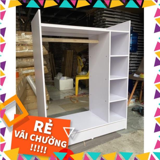 HÀNG LOẠI 1 Tủ quần áo cho bé, kệ treo quần áo chất liệu gỗ MDF. Tặng kèm sticker siêu dễ thương