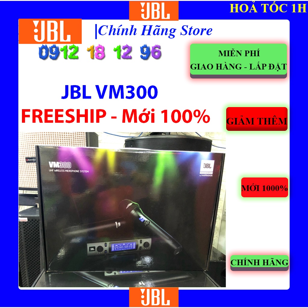 [JBL VM300] Micro không dây JBL VM300, Bảo hành chính hãng 12 tháng.