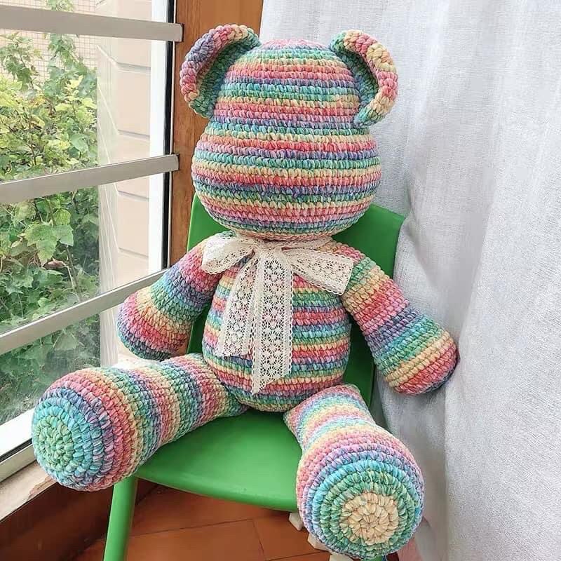 Len nhung màu cầu vồng 3mm (cuộn 100gr)