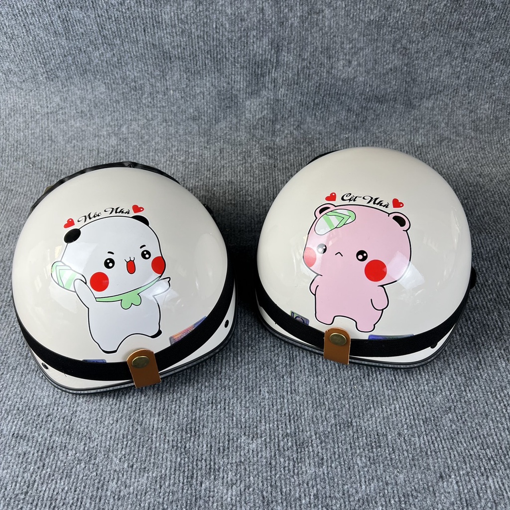 [[Freeship+sticker] Nón Bảo Hiểm kính phi công nửa đầu có hình dễ thương