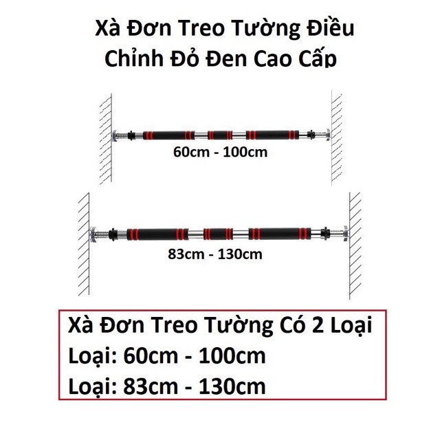 Xà Đơn Treo Tường, Gắn Cửa Điều Chỉnh Nhiều Kích Thước