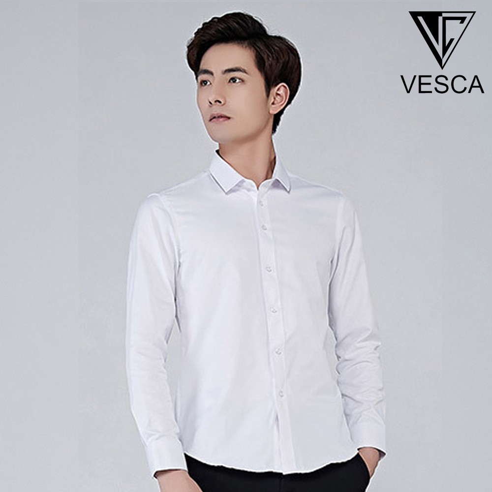 Sơ mi nam trắng dài tay công sở cao cấp chất lụa đẹp Hamino form slimfit ôm dáng thời trang Hàn Quốc màu trắng đen A2