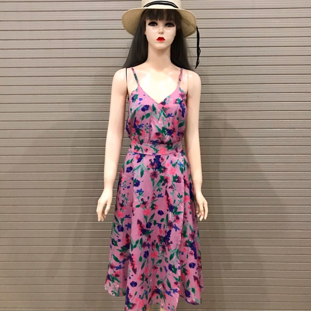 Thanh lý váy tím in hoa dáng dài maxi , mua 375K pass 100K