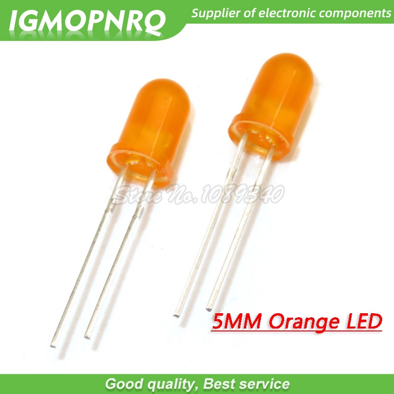 Set 100 Điốt Đèn LED Đầu Tròn 5mm 5mm Màu Đỏ / Vàng / Xanh Lá / Cam Nhạt Igmonrq