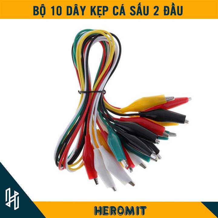 Bộ 10 dây kẹp cá sấu 2 đầu