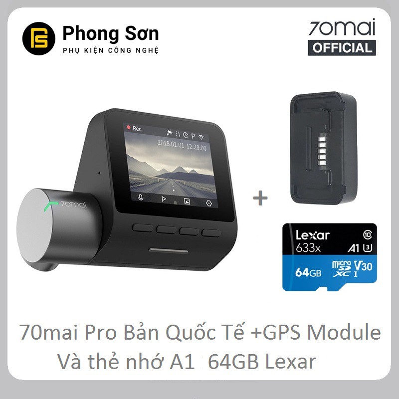 Camera hành trình Xiaomi 70mai Dash Camera Pro + Kèm 64GB A1 Lexar + Module GPS | BigBuy360 - bigbuy360.vn