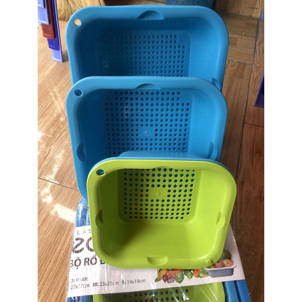 Bộ Rổ Nhựa Kèm Thau ECCO 6 Món 6 Kích Thước Khác Nhau Cao Cấp (3 Rổ 3 Thau) - Shop Giao Màu Ngẫu Nhiên