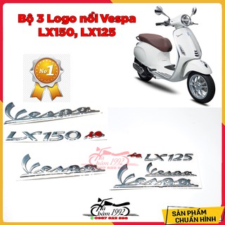 Bộ 3 Tem Logo Nổi Vespa LX 150 , LX 125