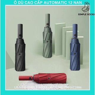 Ô Dù Tự Động Cao Cấp 💖FREESHIP️💖 Dù Cầm Tay Che Mưa Đi Nắng Xếp Gọn Chống UV Cho Ô Tô Xe Hơi - 12 Nan Siêu Bền