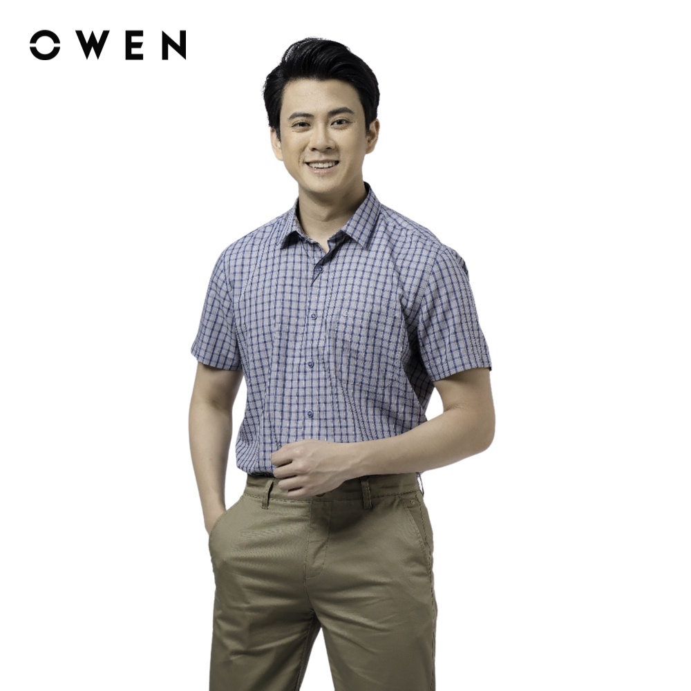 Áo sơ mi Nam ngắn tay Owen Bamboo Regular Fit Nâu xám - AR220047NT