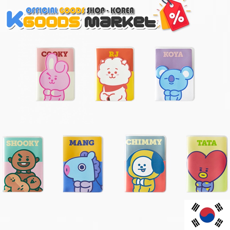 BTS BT21 Colorful Transparent Passport Case Line Friends Official Goods