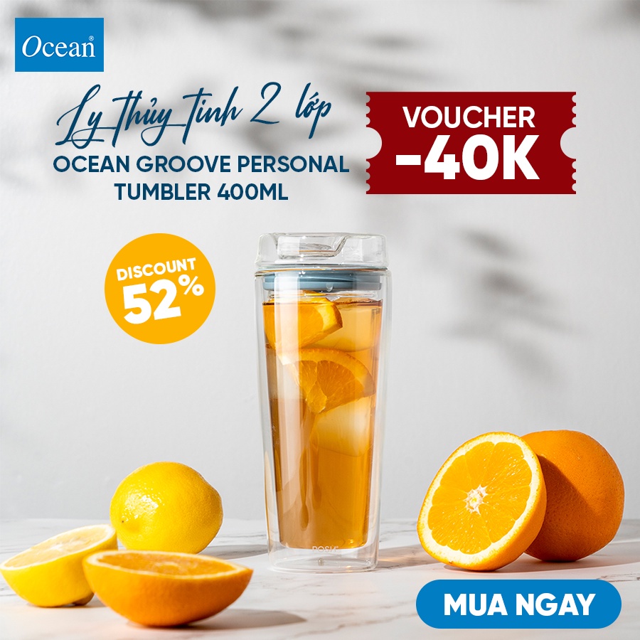 Ly thủy tinh 2 lớp Ocean Groove Personal Tumbler 400ml