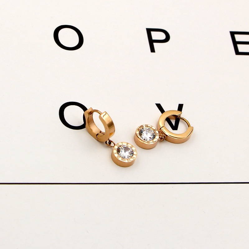 Bông tai nữ titan Zircon đính đá E5-308c - CAM KẾT KHÔNG BAY MÀU