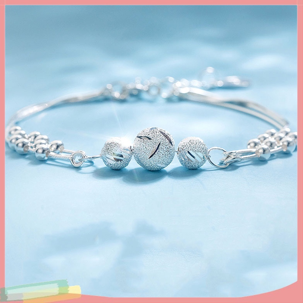 - - Vòng Tay Xỏ Hạt Ba Lớp Trang Sức Phong Cách Hàn Quốc Mặc Hàng Ngày Cho Nữ