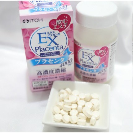 Viên uống nhau thai cừu ITOH EX Placenta Nhật Bản giúp da trắng sáng, tươi trẻ Hộp 120 viên - 1969s Việt Nam