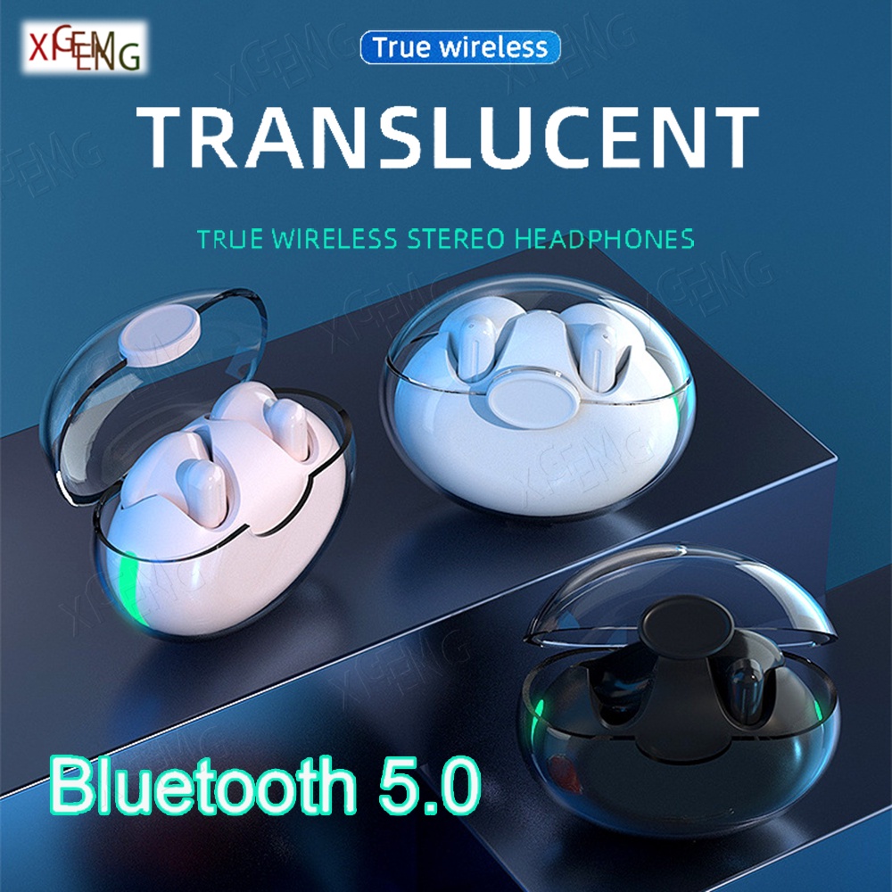 Tai Nghe Nhét Trong Suốt TWS bluetooth 5.0 Và Phụ Kiện