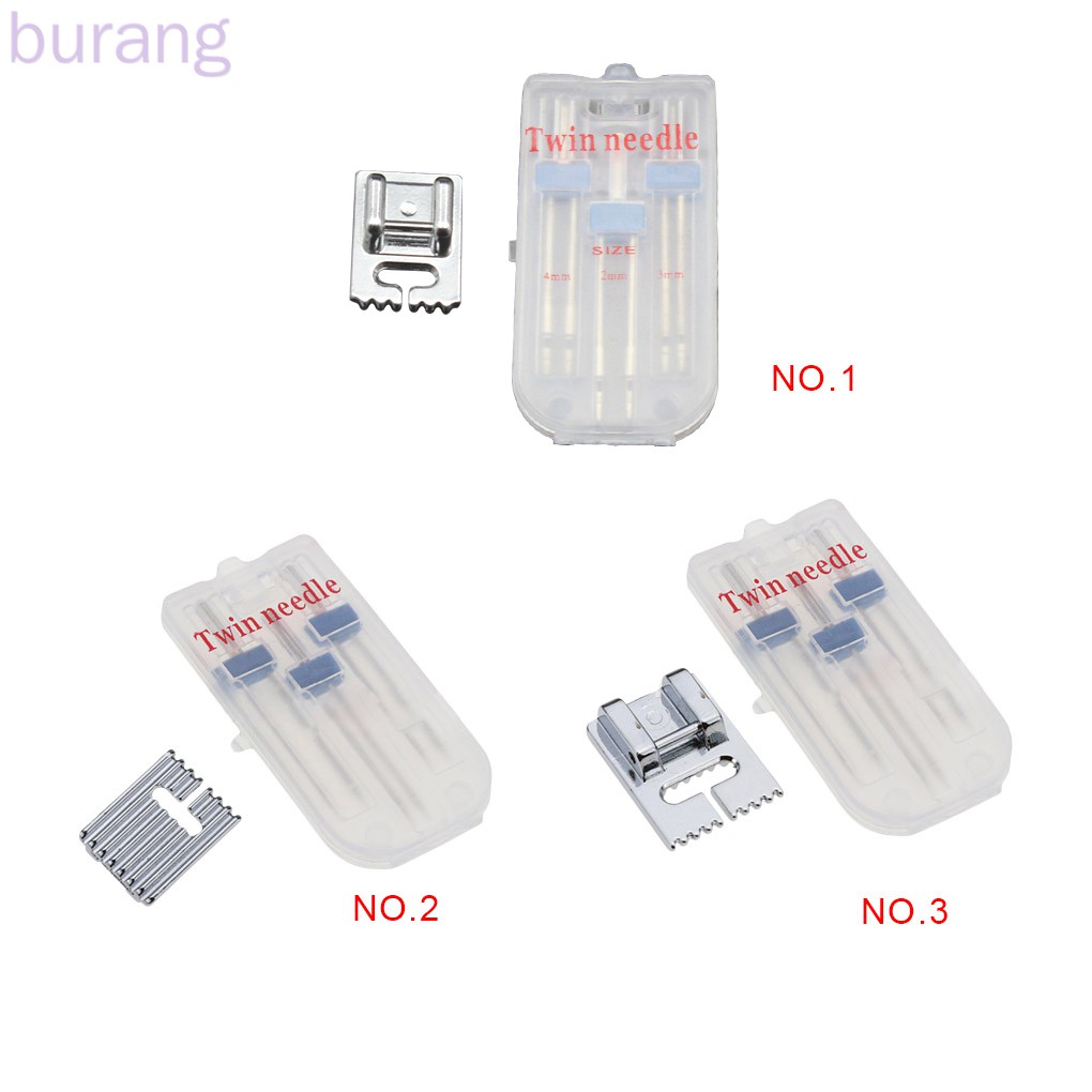 Set 3 đầu kim đôi gắn đệm chân vịt dành cho máy may DIY