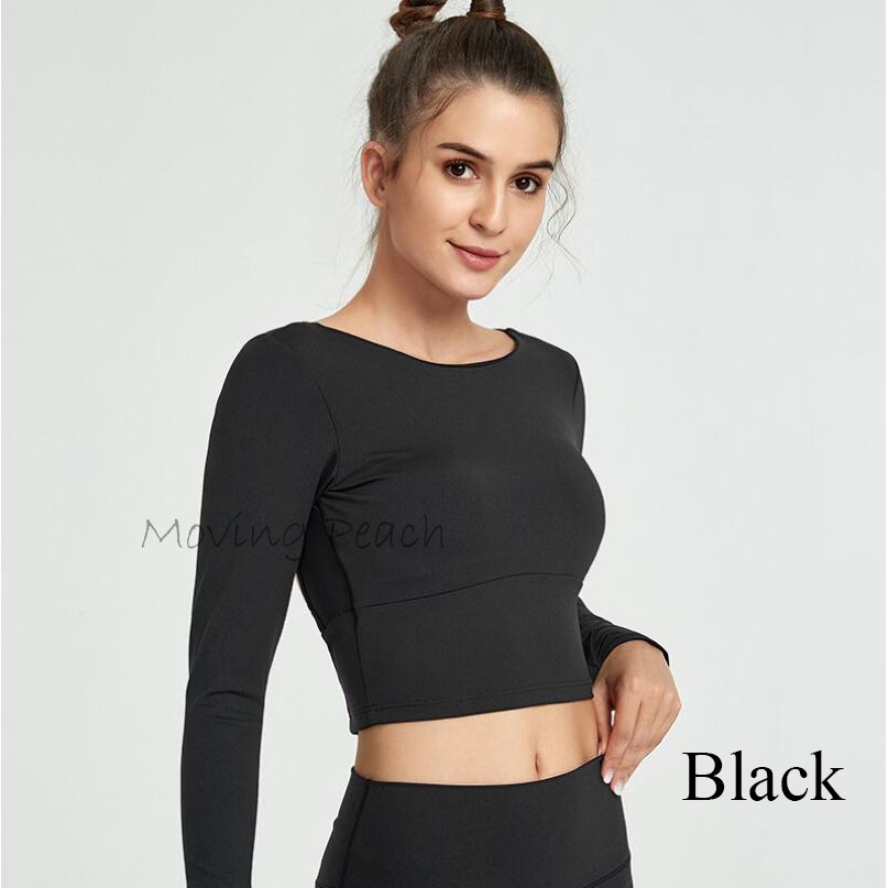 MOVING PEACH Áo thun thể thao thiết kế hở lưng tập yoga thời trang cho nữ ASM