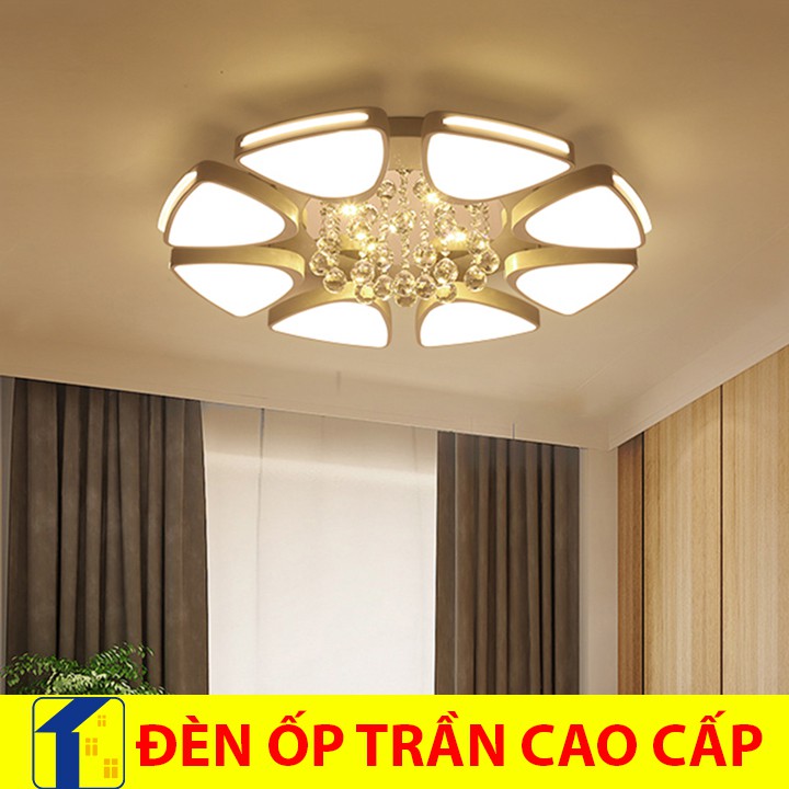 Đèn mâm ốp trần led pha lê cao cấp - đèn chùm phòng khách TAMOGA 0908