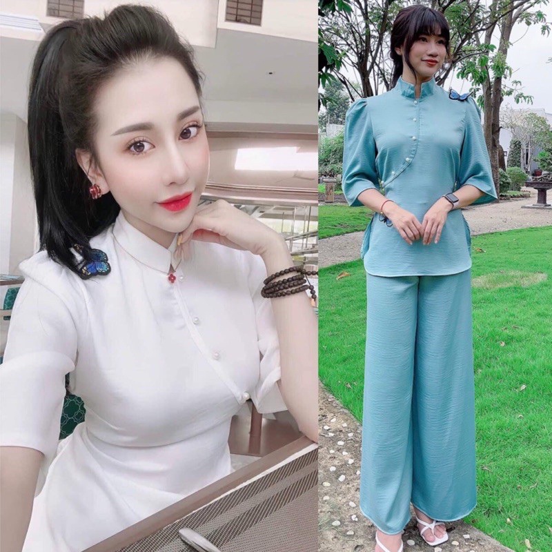 Trang phục đi lễ chùa vải gấm sang trọng