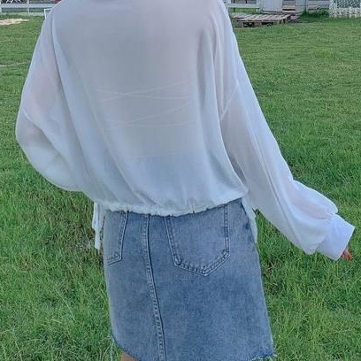 Áo Khoác Sơ Mi Voan Mỏng Tay Dài Dáng Rộng Chống Nắng Thời Trang Mùa Hè Cho Nữ