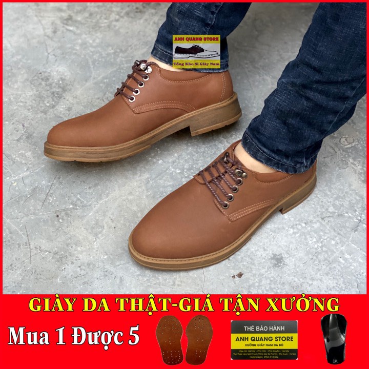 Giày da nam cao cấp chất liệu da bò nubuck cực phẩm phong cách bụi bặm nam tính Dr024