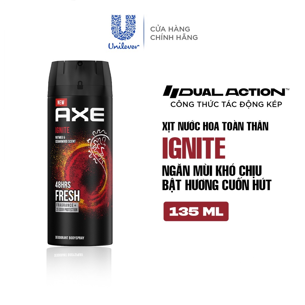 Xịt nước hoa toàn thân dành cho nam AXE Ignite (135ml) | BigBuy360 - bigbuy360.vn