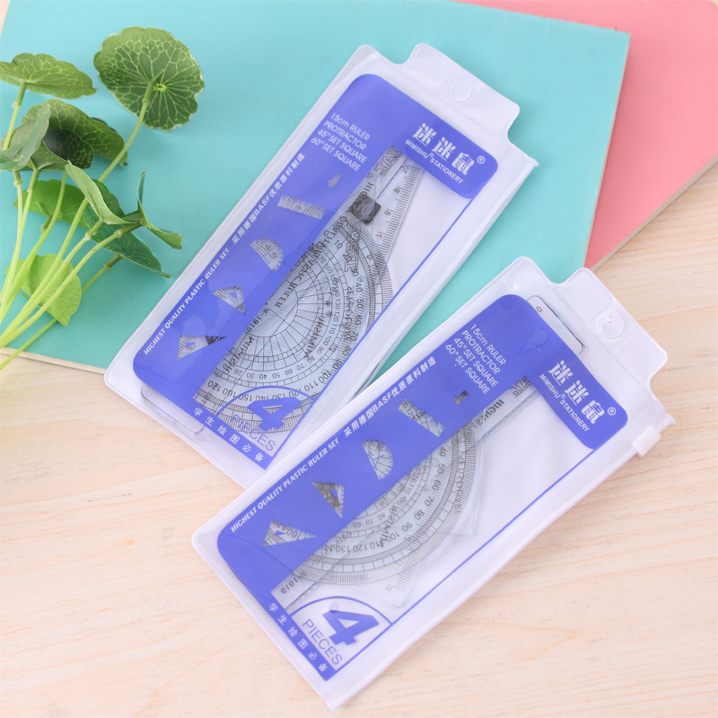 Bộ Dụng Cụ Thước Kẻ Trong Suốt Cho Học Sinh