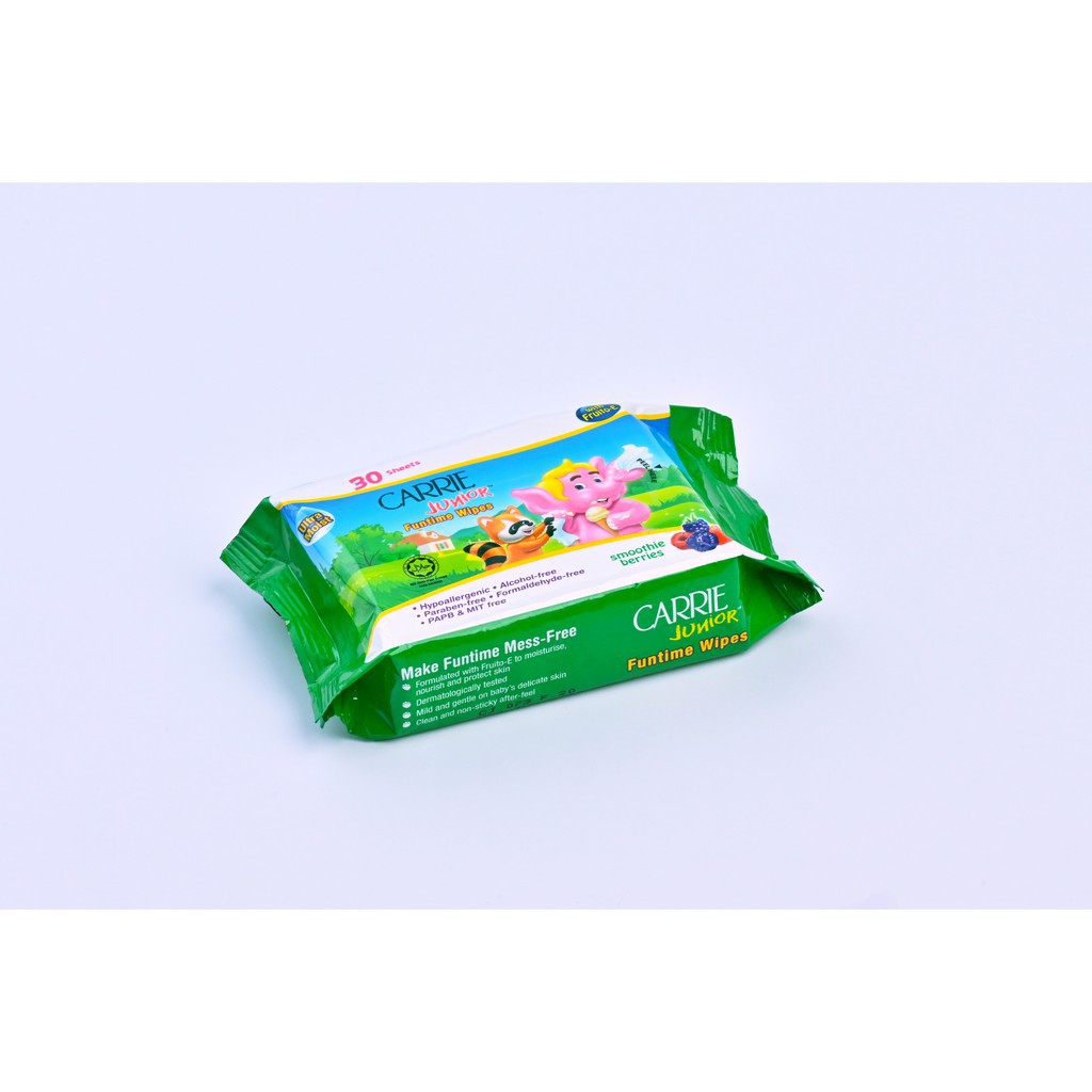 Khăn giấy ướt Carrie Junior Funtime Smoothie Berries - 30 tờ